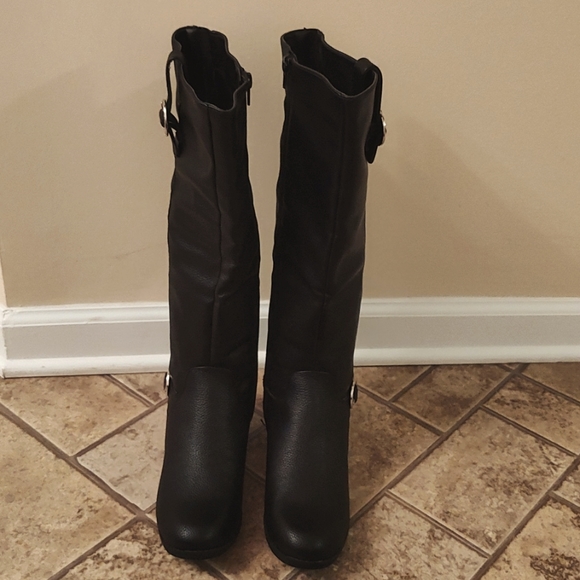 NWOT Tall Black Boots by Nautica - Picture 4 of 7